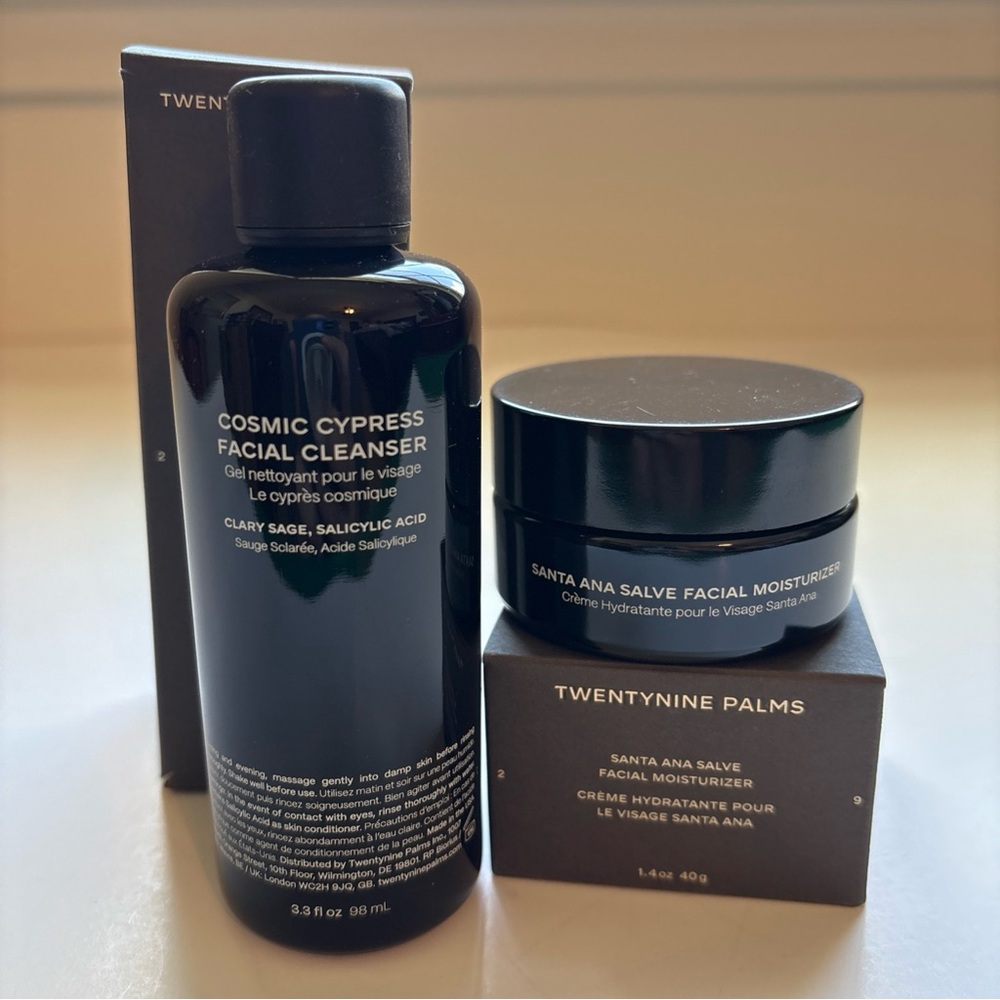 Twenty Nine Palms Cosmic Cypress Facial Cleanser & Santa Ana Salve Moisturizer